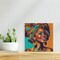 Figured'Art Mini Paint by Numbers Kit for Adults with Frame African Queen Pop Art Small format 8"x8" - Craft Art Painting DIY Canvas Already Stretched on a Wooden Frame